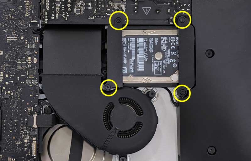 iMac（21.5-inch, Late 2013, A1418）のハードディスクとメモリ 